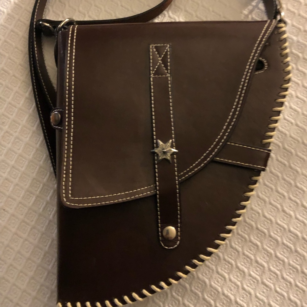 Brown Leather Distinctive Design Purse